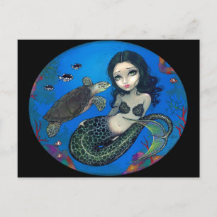 "Sea Turtle Mermaid" Postcard