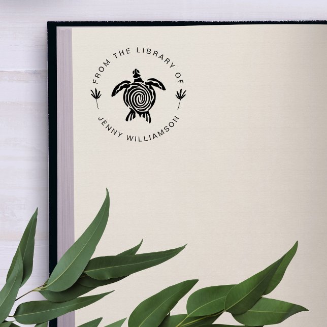 Sea Turtle Modern From The Library Of Book Rubber Stamp (Creator Uploaded)