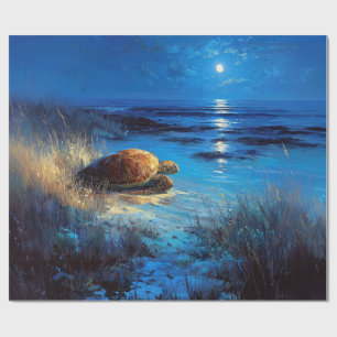 Sea Turtle Moonlit Journey to the Sea Wrapping Paper