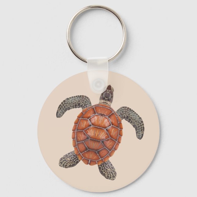 Sea Turtle Nature Theme Key Ring (Front)