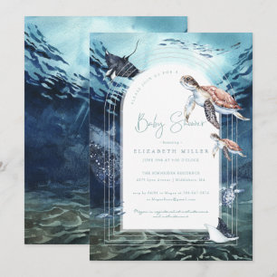 Sea Turtle Ocean Baby Shower Invitation