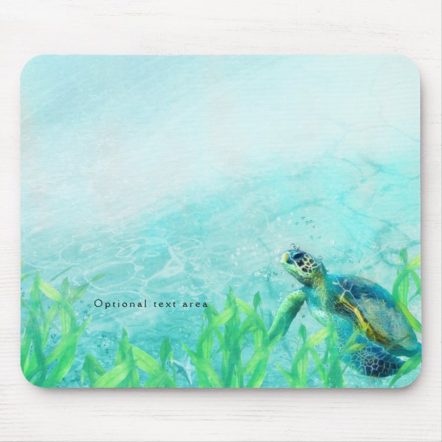 Sea Turtle Ocean Beach Art Tropical Custom Mouse Mat (Front)
