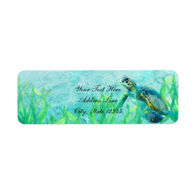 Sea Turtle Ocean Beach Art Wedding Invitation (Front)