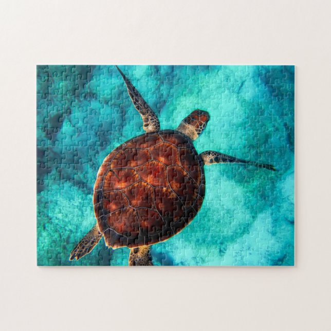 Sea Turtle Ocean Beach Marine Life Nature Jigsaw Puzzle (Horizontal)