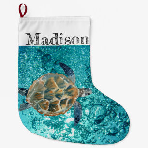 Sea Turtle Ocean  Large Christmas Stocking