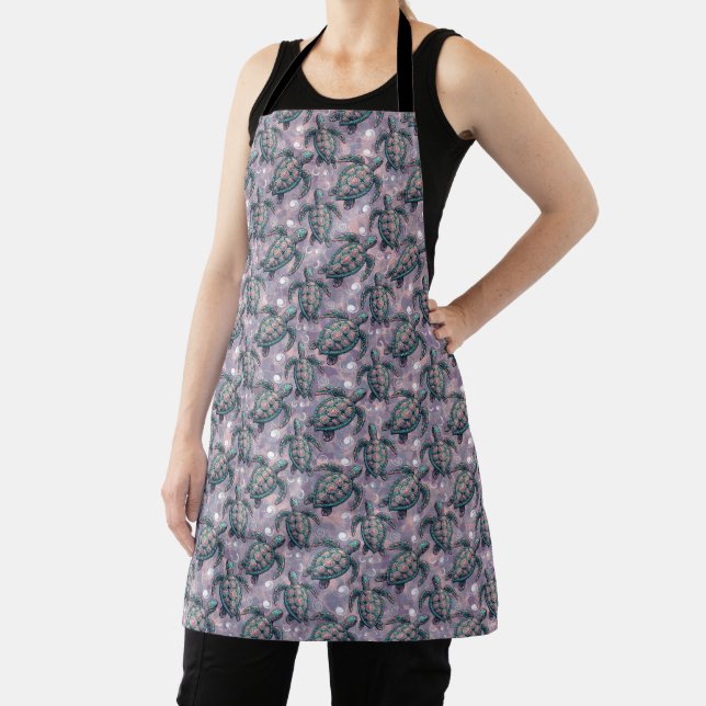 Sea Turtle Ocean Pattern Apron (Insitu)