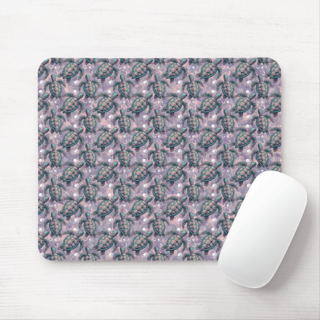 Sea Turtle Ocean Pattern Mouse Mat (With Mouse)