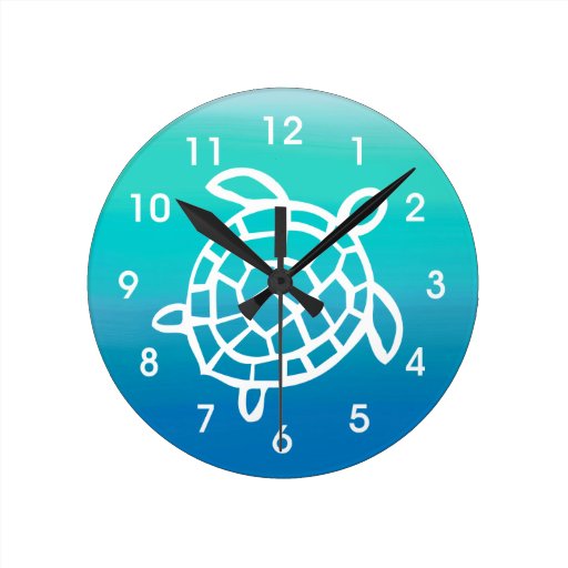 Image of Sea Turtle Ocean Watercolors Wall Clock