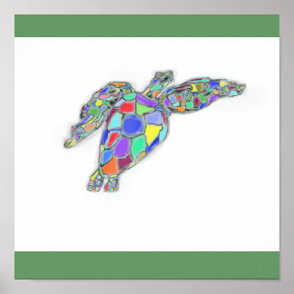 Sea Turtle on Canvas Poster