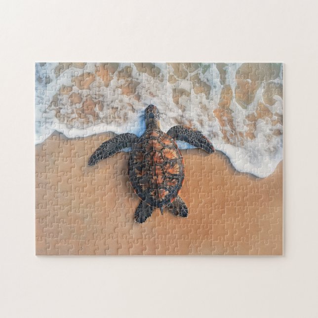 Sea Turtle on the Beach Jigsaw Puzzle (Horizontal)