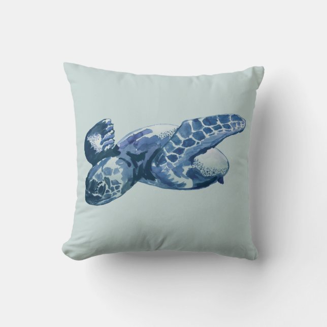 Sea Turtle Painting Pillow (Front)
