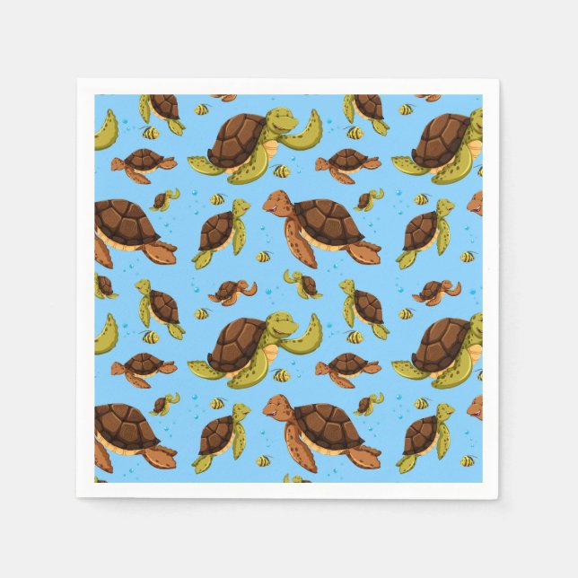 Sea Turtle Pattern Napkin (Front)
