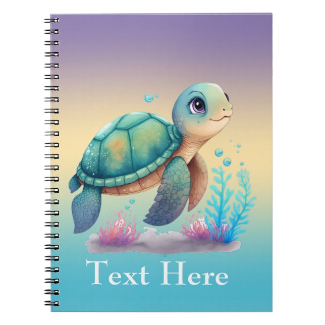 Sea turtle personalised notebook (Front)