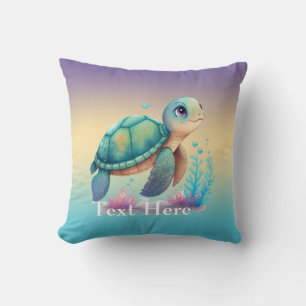 Sea turtle personalized throw pillow