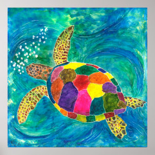 Sea Turtle Poster 24" x 24" (You Customise)
