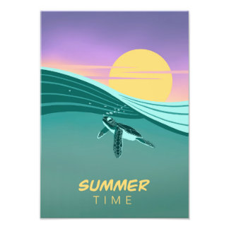 Sea Turtle Poster Summer Time