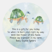 Sea turtle - Prayer candle label 
