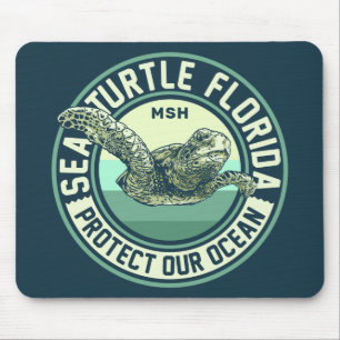 Sea Turtle Protection Custom Monogram Mouse Mat