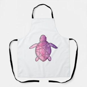 Sea Turtle purple watercolor Apron