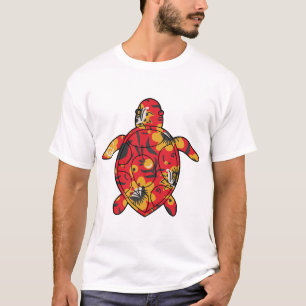 Sea Turtle red floral T-Shirt