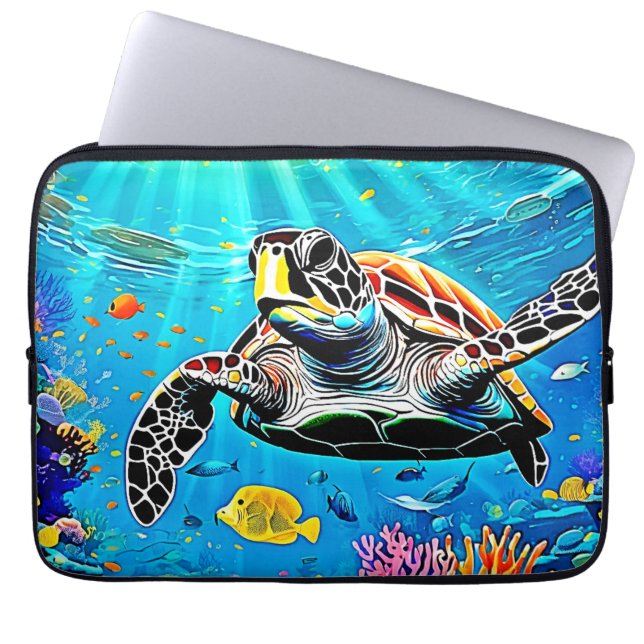 Sea Turtle Reef Life  Laptop Sleeve (Front)