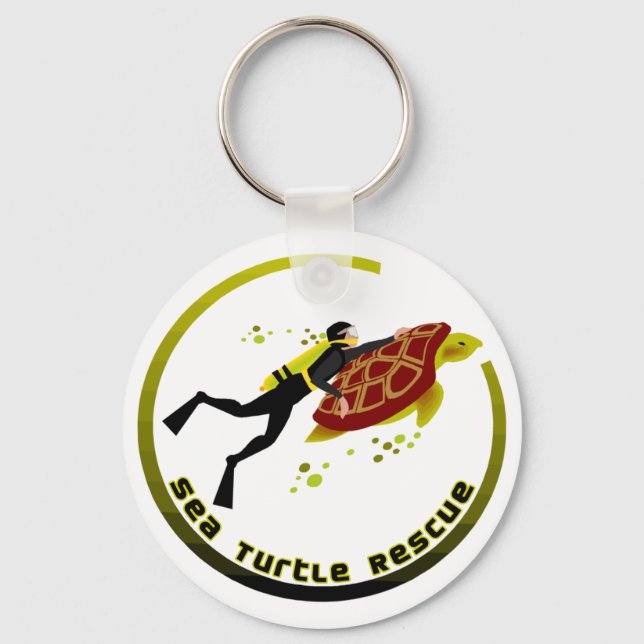Sea Turtle Rescue Key Ring (Front)