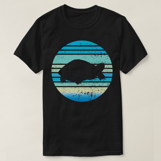 Sea Turtle Retro Graphic T-Shirt (Design Front)