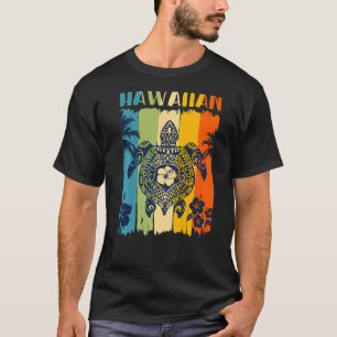 Sea Turtle Retro Hawaii Hawaiian Matching Family V T-Shirt