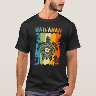 Sea Turtle Retro Hawaii Hawaiian Matching Family V T-Shirt