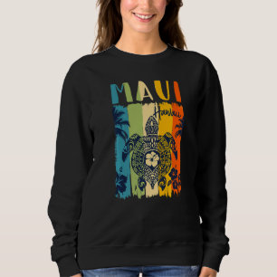 Sea Turtle Retro Maui Hawaii Matching Family Vacat Sweatshirt