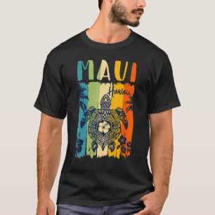 Sea Turtle Retro Maui Hawaii Matching Family Vacat T-Shirt
