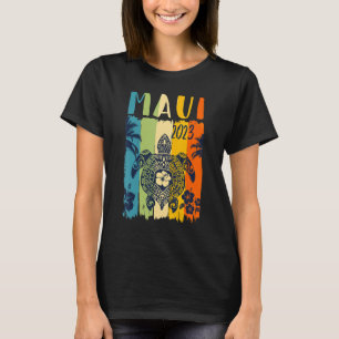 Sea Turtle Retro Maui Hawaiian Family Vacation T-Shirt