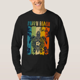 Sea Turtle Retro Miami Beach Florida Family Vacati T-Shirt