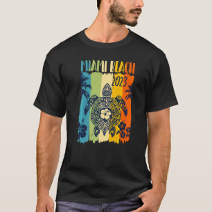 Sea Turtle Retro Miami Beach Florida Family Vacati T-Shirt
