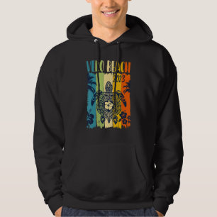 Sea Turtle Retro Vero Beach Florida Family Vacatio Hoodie