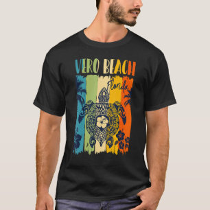 Sea Turtle Retro Vero Beach Florida Family Vacatio T-Shirt
