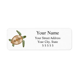 Sea Turtle Return Address Labels