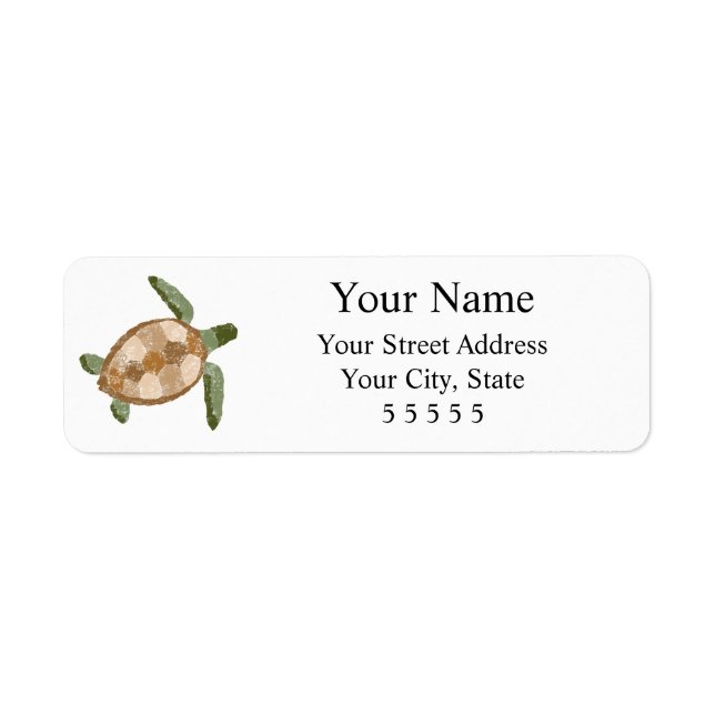 Sea Turtle Return Address Labels  (Front)