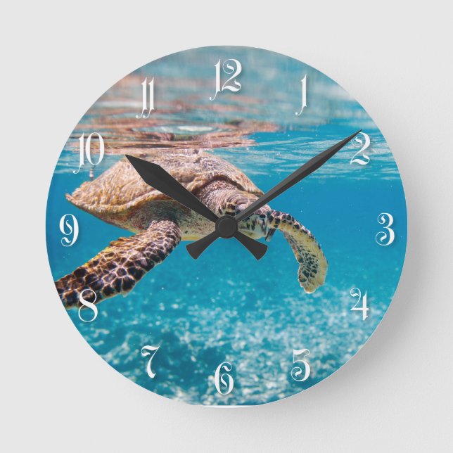 Sea turtle round clock (Front)
