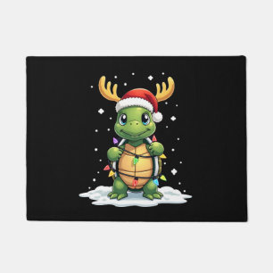 Sea Turtle Santa Christmas Lights Cute Xmas Men Wo Doormat