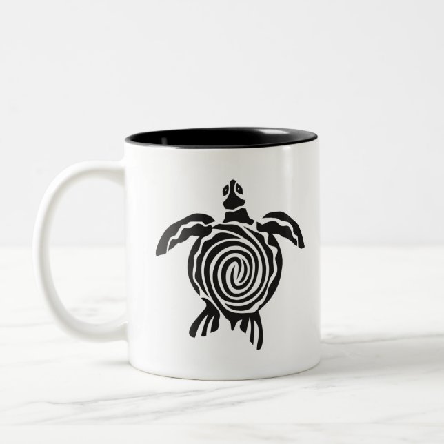 Sea Turtle Save The Turtle Two-Tone Coffee Mug (Left)