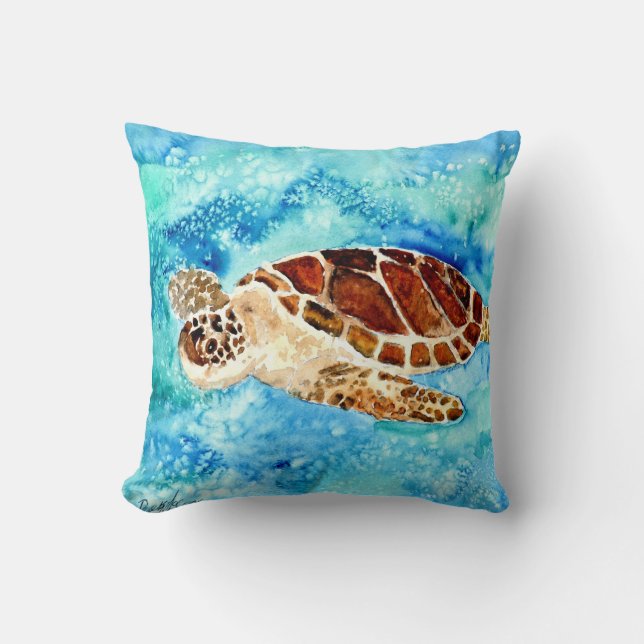sea turtle sealife marine baby turtles pillow art (Front)
