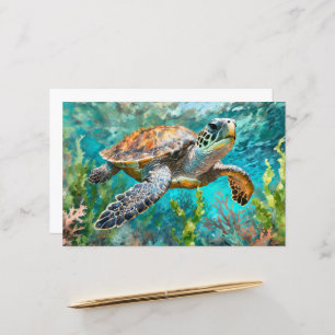 Sea Turtle Seaweed and Coral Scrapbook Paper
