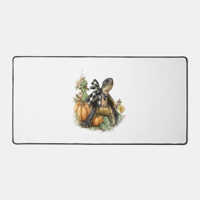 Sea Turtle Shirt Animals Autumn Pumpkin Desk Mat (Front)