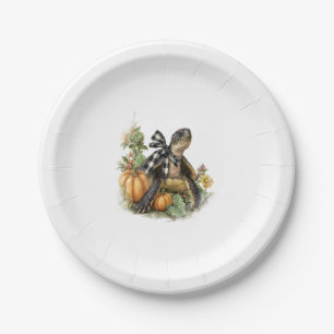 Sea Turtle Shirt Animals Autumn Pumpkin Paper Plate