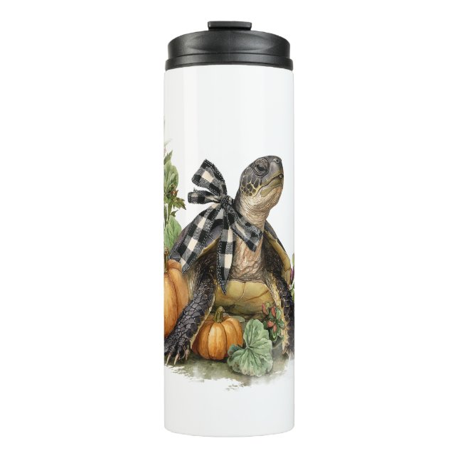 Sea Turtle Shirt Animals Autumn Pumpkin Thermal Tumbler (Front)