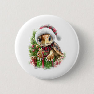 Sea Turtle Shirt Christmas Santa Hat 6 Cm Round Badge
