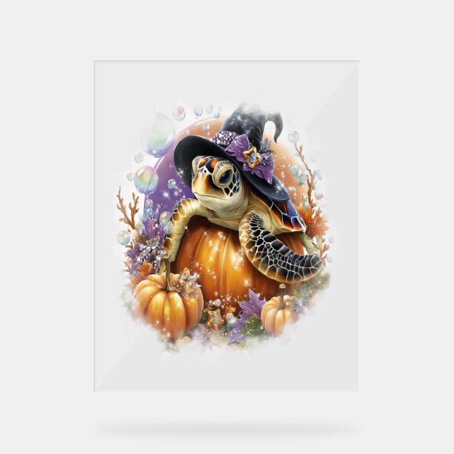 Sea Turtle Shirt Sea Halloween Acrylic Sign (Front)