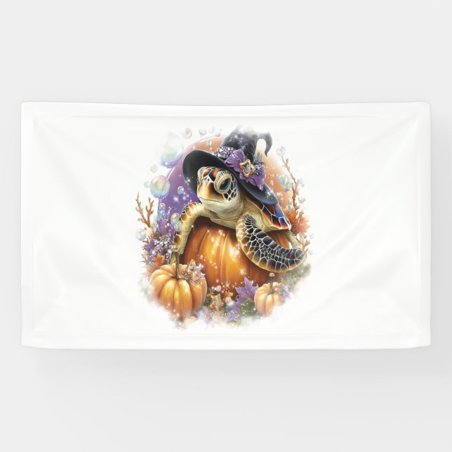Sea Turtle Shirt Sea Halloween Banner (Horizontal)