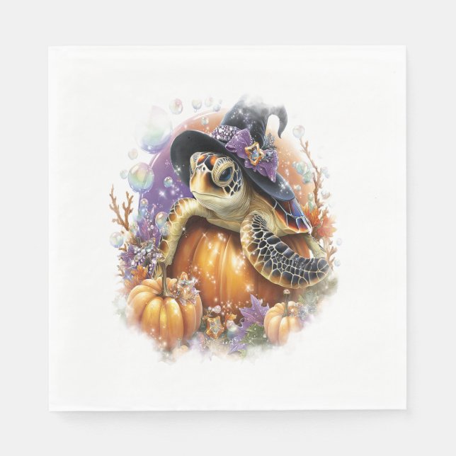Sea Turtle Shirt Sea Halloween Napkin (Front)